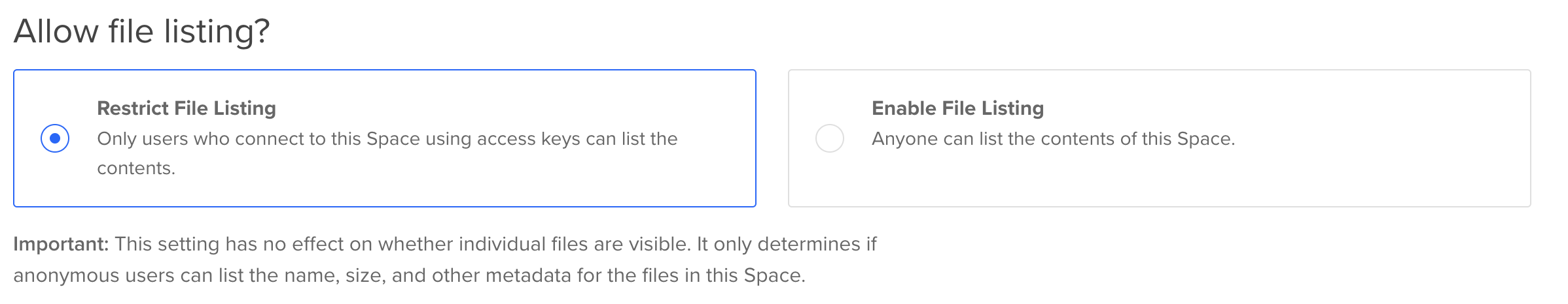restrict file listing
