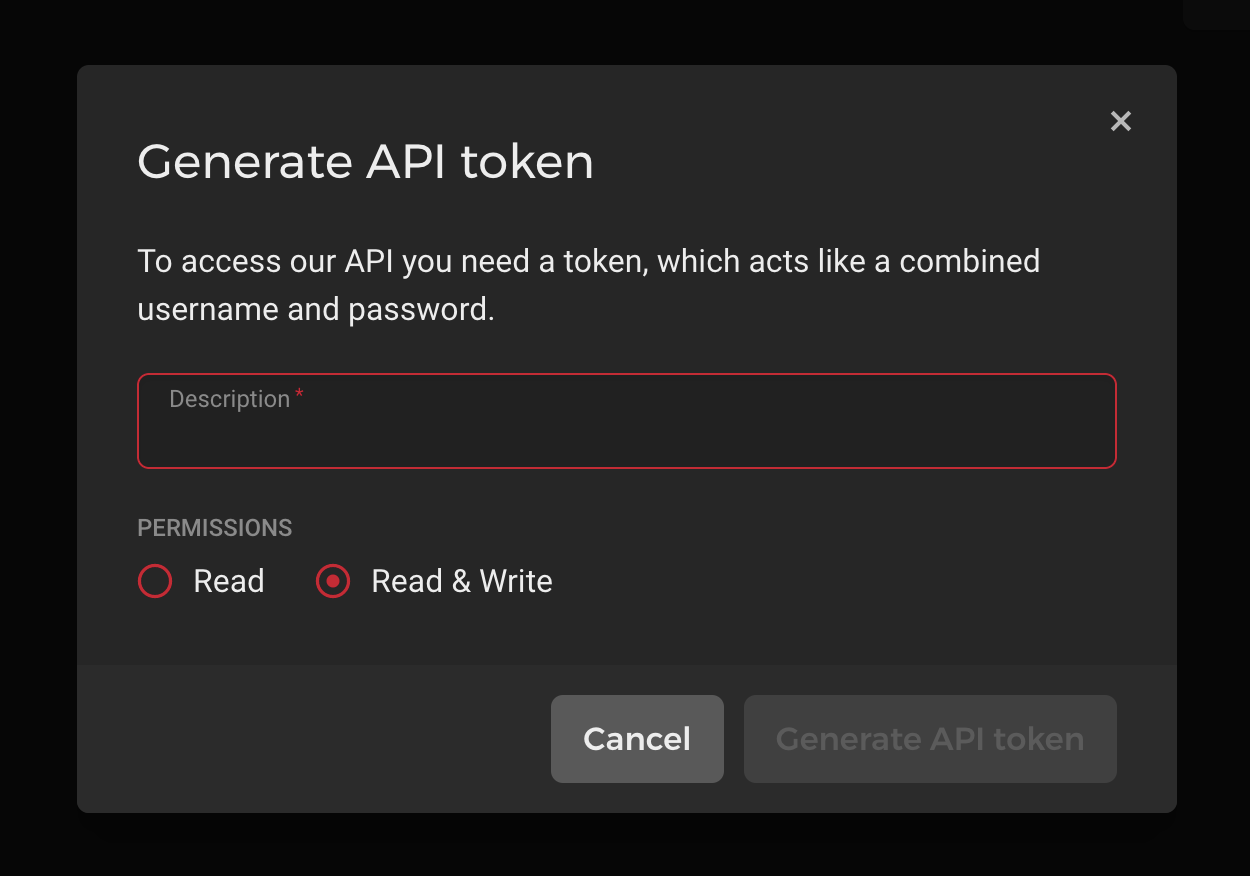 generate api token